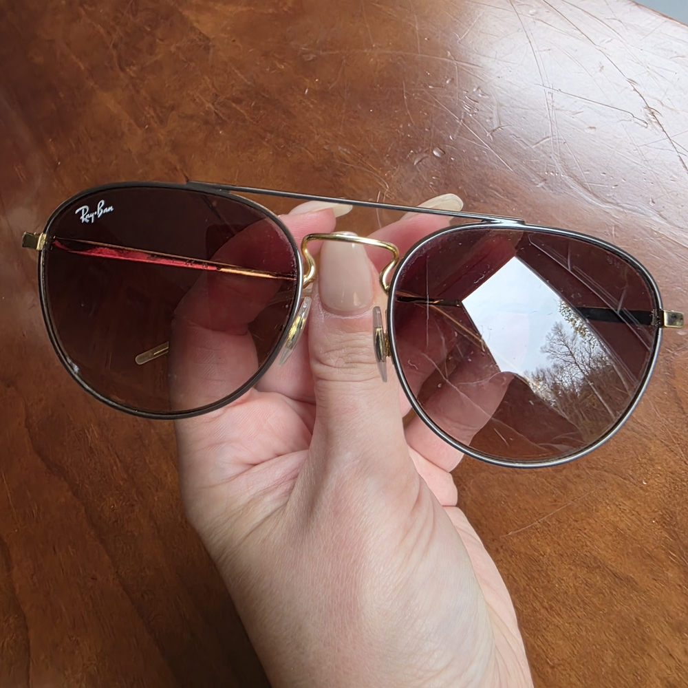 Ray-Ban Gold Frame with Brown Lenses Sunglasses
